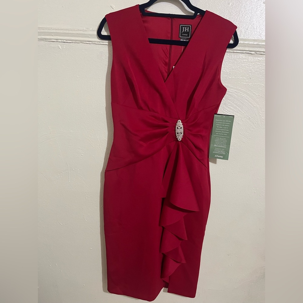 Jessica Howard Elegant Red Sleeveless Dress